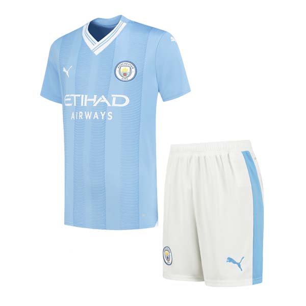 Camiseta Manchester City Replica Primera Ropa Niños 2023/24